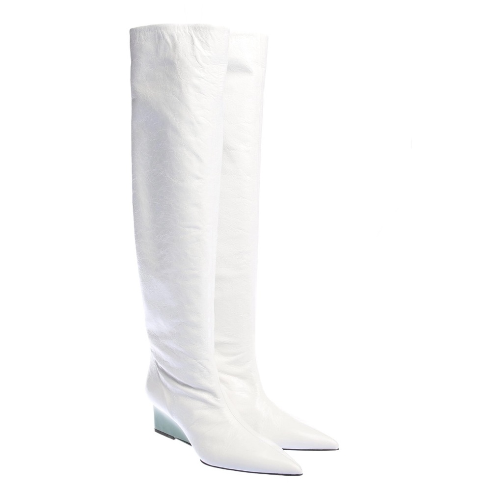 Jil Sanders Kneww High White Boots